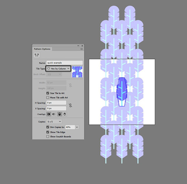 sap-xep-pattern-kieu-hex-by-column