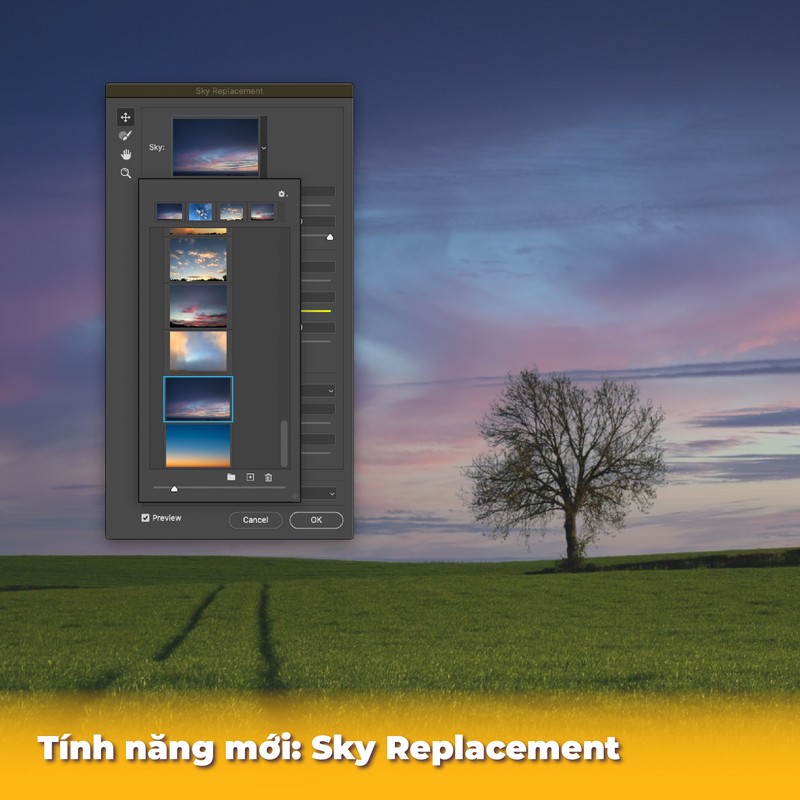 Tính năng mới Sky Replacement