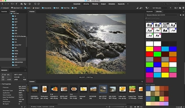 Giao diện của Adobe Bridge