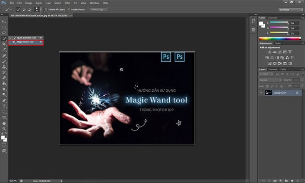 Hướng dẫn dùng Magic Wand Tool cụ thể nhập Photoshop