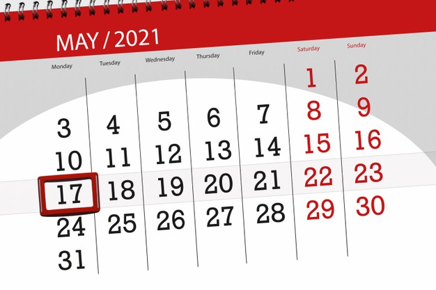 calendar planner month may 2021 deadline day 17 monday 94132 1362