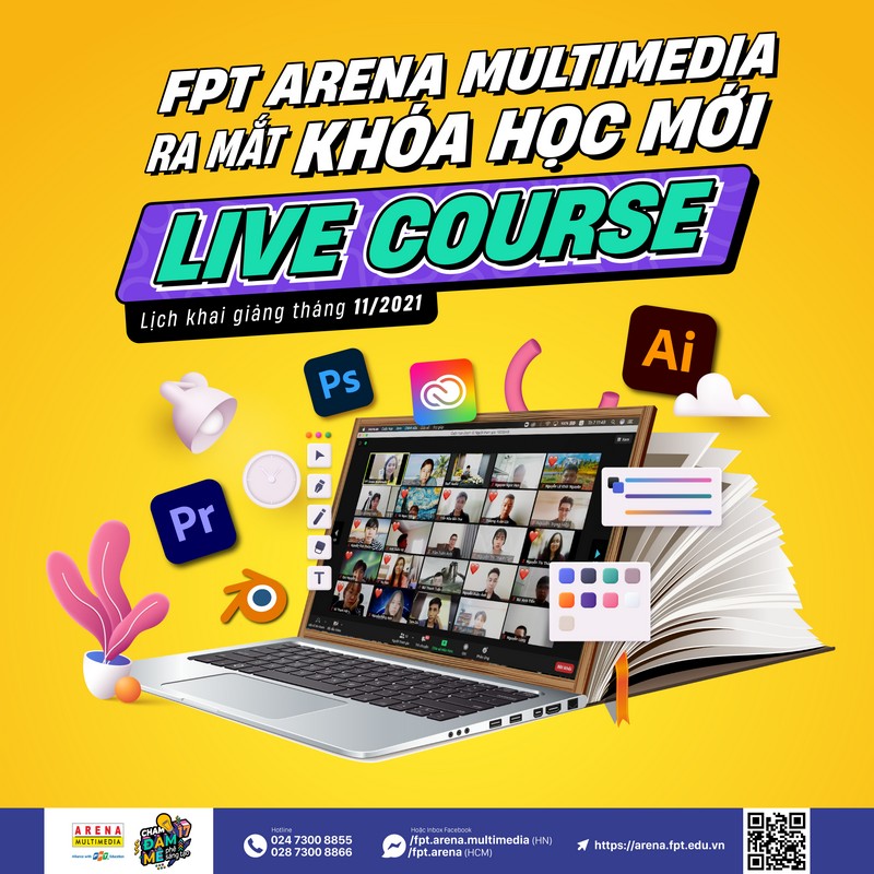 khóa học trực tuyến LIVE COURSE đầu tiên tại FPT Arena Multimedia