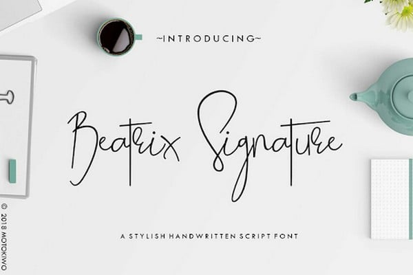 Font chữ Beatrix Signature vô cùng phong cách và ấn tượng 