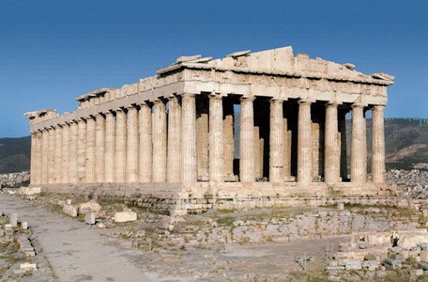 Tỷ lệ vàng được áp dụng tuyệt đối với đền Parthenon