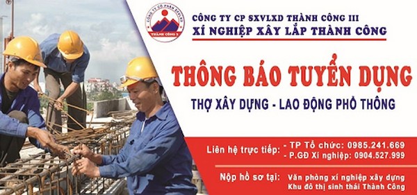 Banner tuyển dụng công nhân lao động phổ thông
