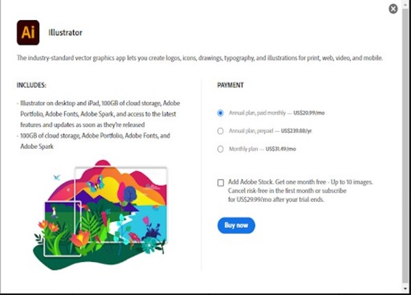 Chi phí để có thể sử dụng phần mềm Adobe Illustrator