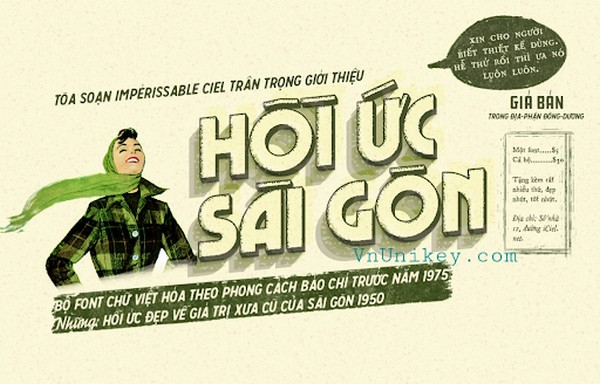 Font chữ hồi ức Sài Gòn