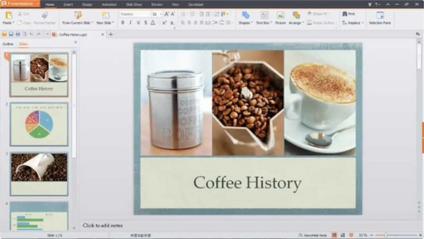 Phần mượt design slide thuyết trình Kingsoft Presentation Free