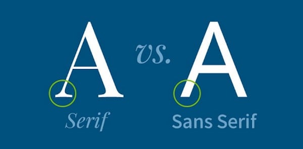 Sự khác biệt của font chữ có chân và font chữ không chân 