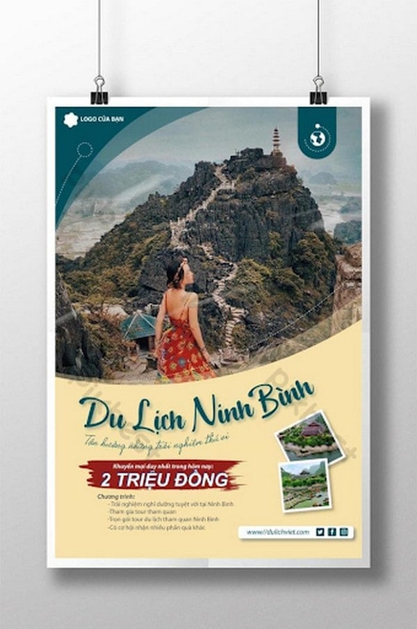 Thêm ảnh khi thiết kế poster du lịch Việt Nam