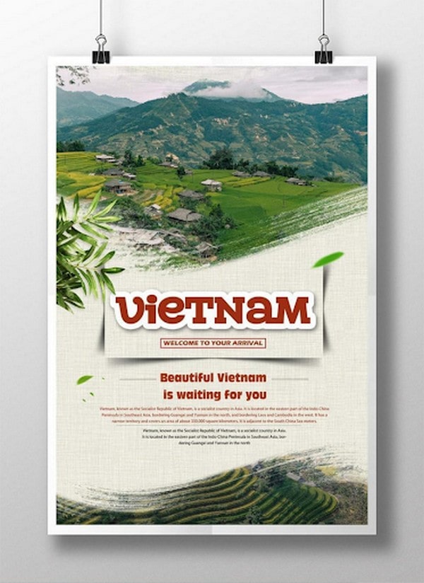 Thêm chữ khi thiết kế poster quảng cáo du lịch Việt 