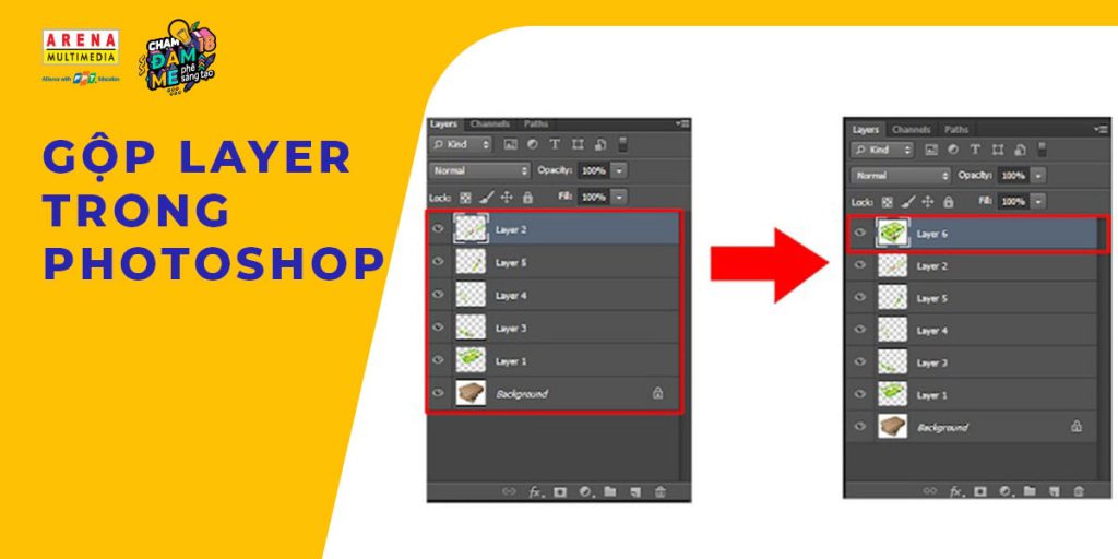 Gộp layer trong photoshop
