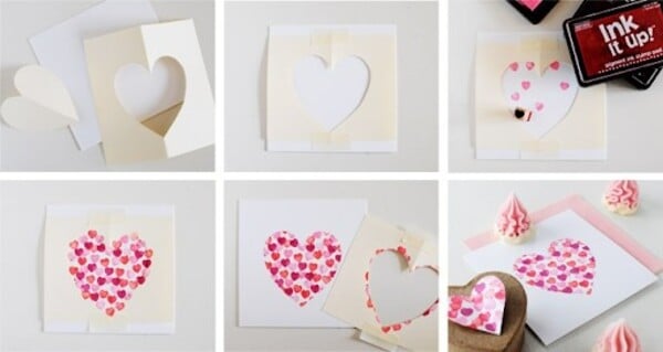 Thiệp Handmade tặng thầy cô với hình trái tim siêu dễ thương