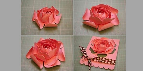 Thành phẩm thiệp 3D hình hoa 