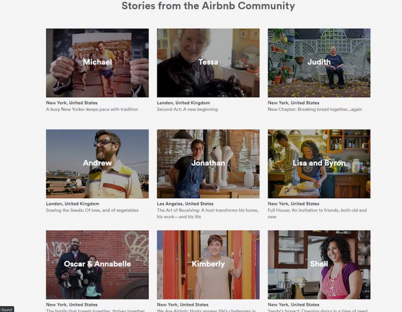 Airbnb là thương hiệu áp dụng thành công phương pháp kể chuyện trong thiết kế cảm xúc. 