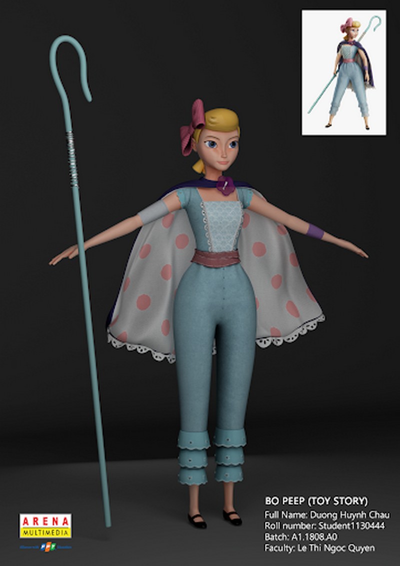 Sản phẩm mô hình nhân vật 3D thực hiện bởi học viên FPT Arena