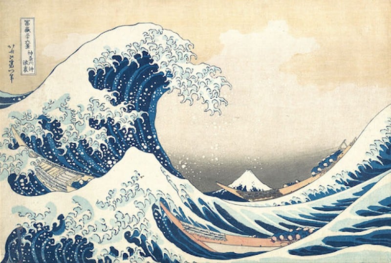 Tác phẩm in khắc gỗ Katsushika Hokusai, “The Great Wave off Kanagawa,” ca. 1829-1833
