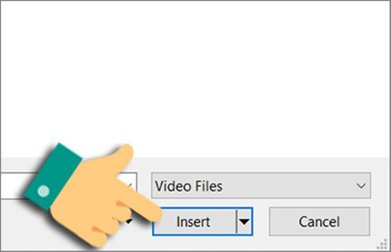 Nhấn Insert để chèn video vào slide Powerpoint đã chọn