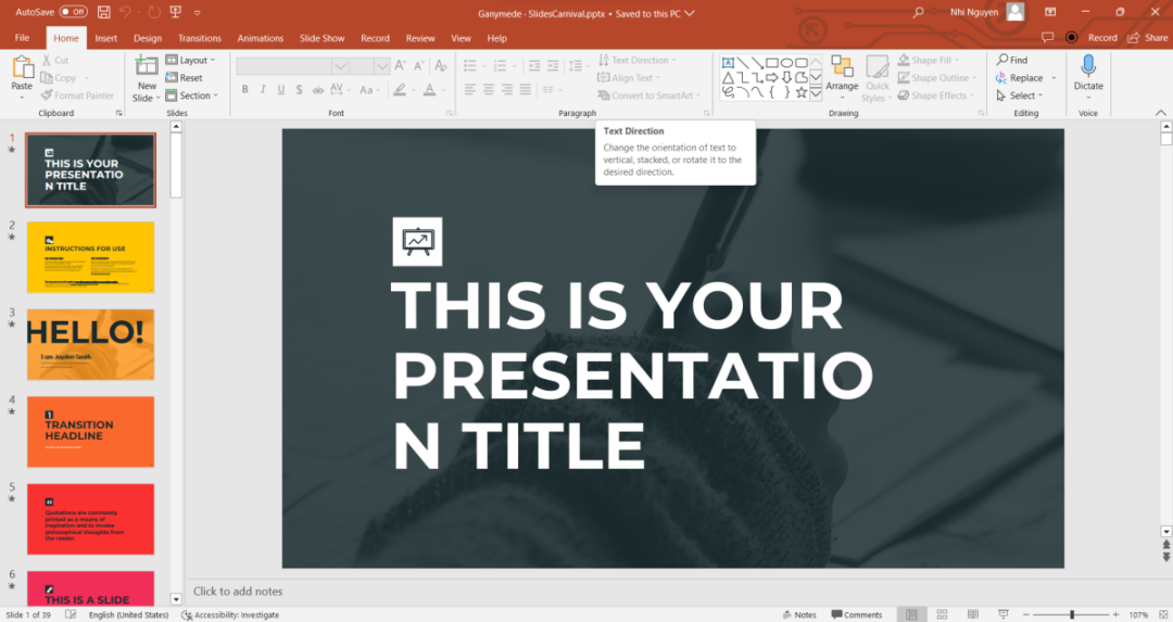 Mẫu PowerPoint cầu vồng của Google