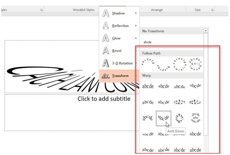 Làm chữ cong trong Powerpoint cực dễ