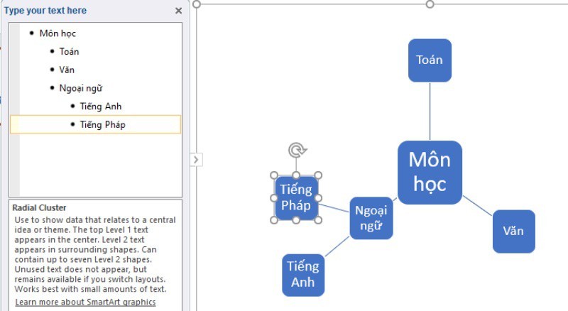 Nhập nội dung ở phần “Type your text here”