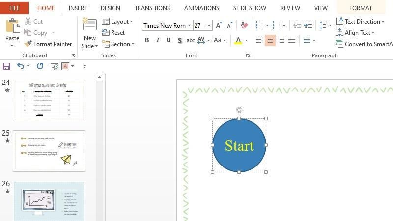 Thiết kế nút Start đơn giản trong Powerpoint