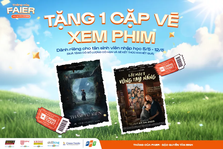 SIÊU ƯU ĐÃI THÁNG 5 CẬP BẾN FPT ARENA – NHẬP HỌC THIẾT KẾ, NHẬN NGAY VÉ XEM PHIM VÀ COMBO QUÀ CHẤT! 1 Siêu ưu đãi tháng 5: Nhập học - Nhận quà cực nhất!
