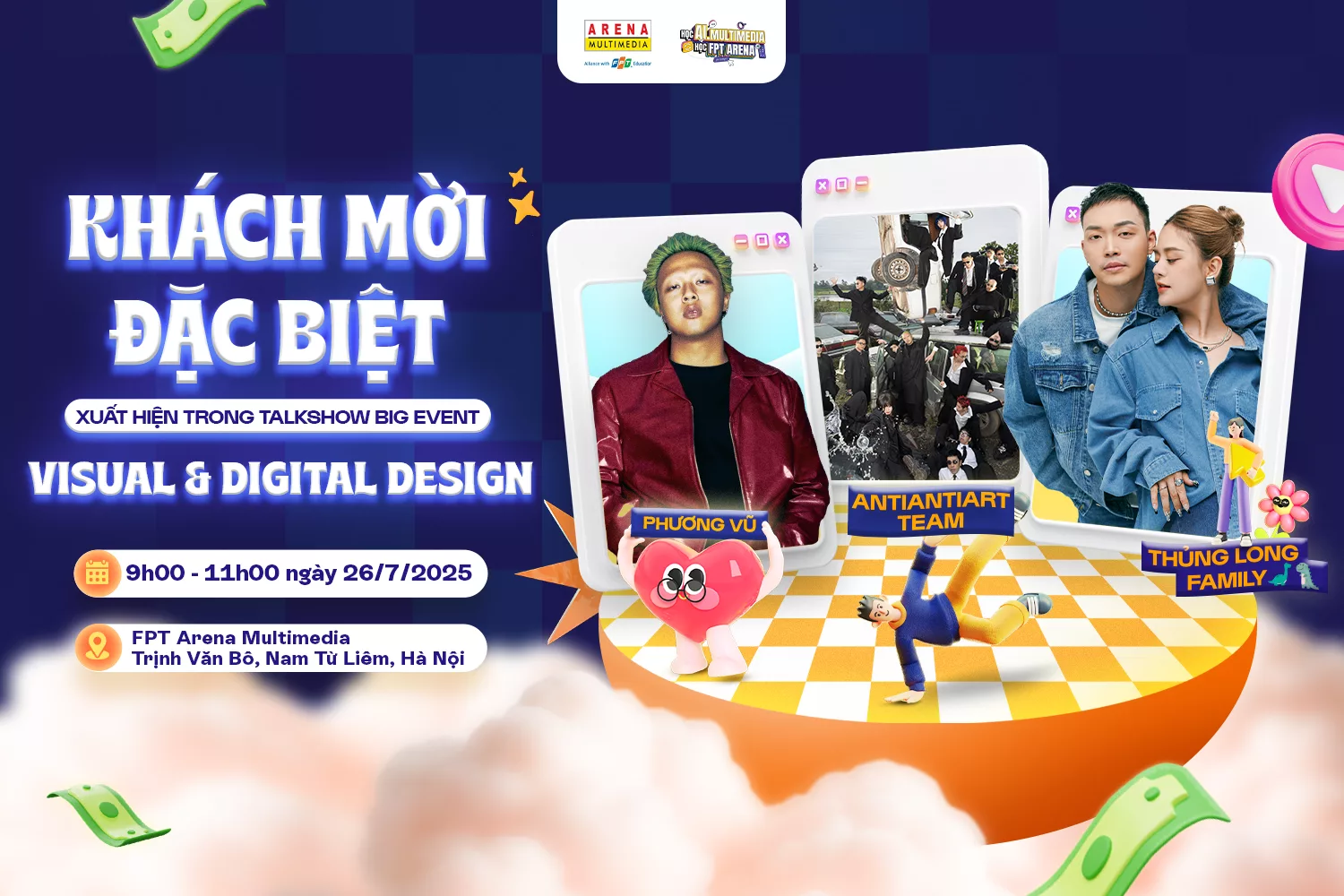 BIG EVENT – RA MẮT NGÀNH HỌC MỚI: Visual & Digital Design – Thiết kế thị giác & đồ họa số dành riêng cho thế hệ thiết kế mới tại FPT Arena Multimedia 2 “Chạm” Vào Thế Giới Visual Sáng Tạo: Talkshow Đặc Biệt Cùng Dàn Khách Mời Triệu View