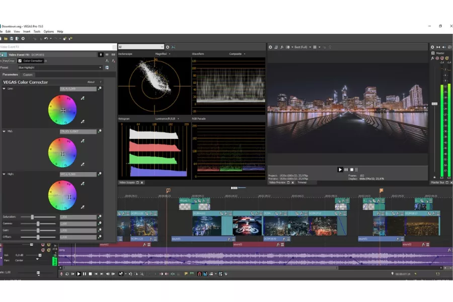 Top 7 những phần mềm edit video được Youtuber tin dùng nhất năm 2025 4 Sony Vegas Pro cũng là một trong những phần mềm được nhiều YouTuber tin dùng, đặc biệt trong mảng gaming và vlog.