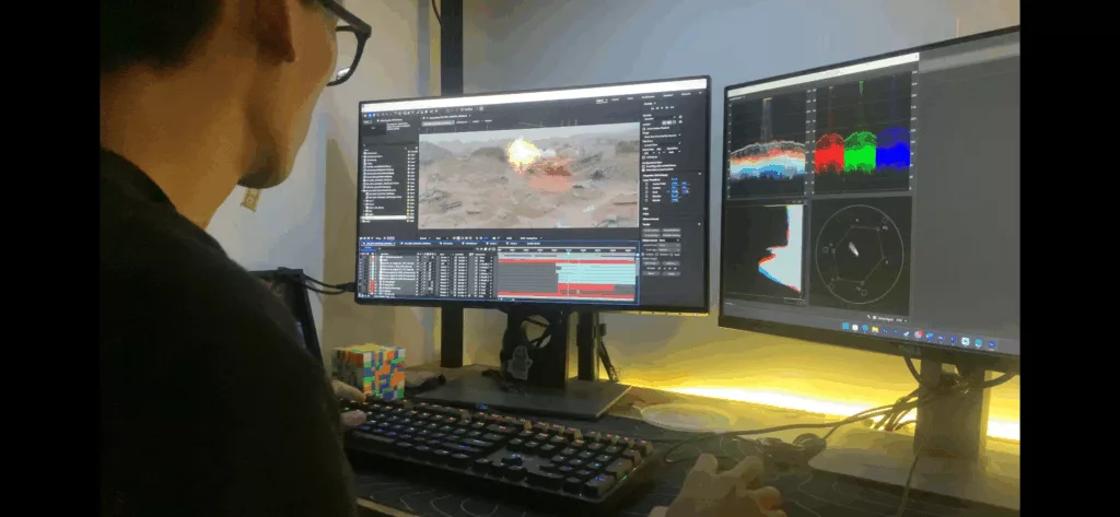 Cựu sinh viên FPT Arena Multimedia Tưởng Phú Đức: Góp dấu ấn vào dự án điện ảnh lịch sử "Mưa đỏ" 3 Đằng sau một giây hiệu ứng trên màn ảnh là hàng giờ tỉ mẩn của VFX Artist trước màn hình