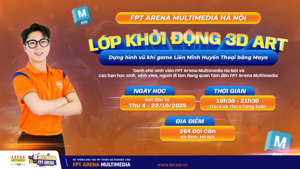 NOI DUNG LOP KHOI DONG 3D ART Dung hinh vu khi game Lien Minh Huyen Thoai bang Maya 16.9