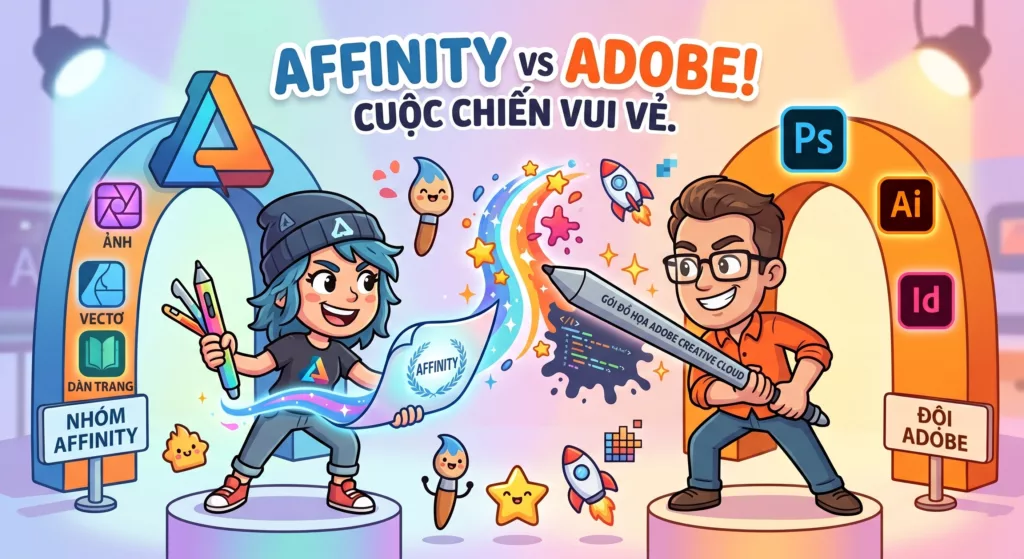 Sinh viên thiết kế nên chọn adobe hay affinity