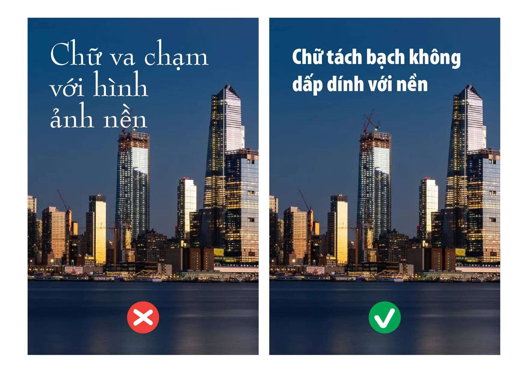 Chữ tách bạch không dính với nền